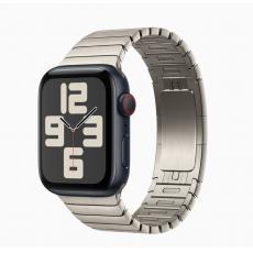 Apple Watch SE (GPS + 蜂窝网络)；44 毫米午夜色铝金属表壳；金属原色链式表
